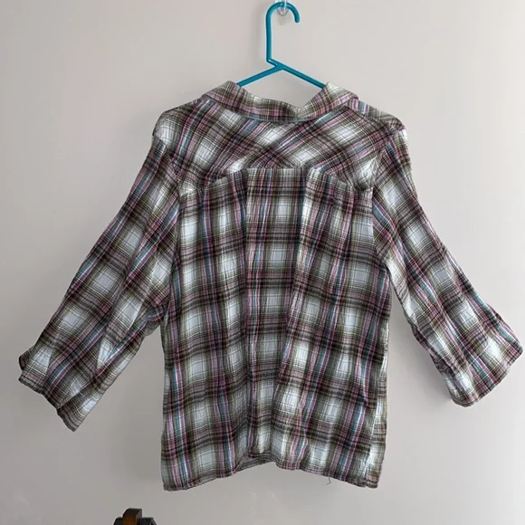CJ Banks knit shirt - 3/4 sleeves plaid size 1X - Picture 8 of 8